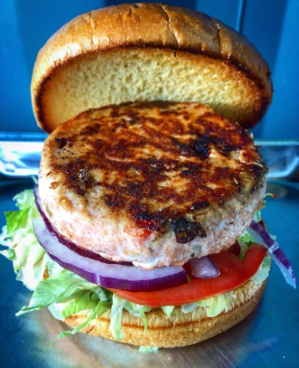 Salmon Feta Cheese Burger